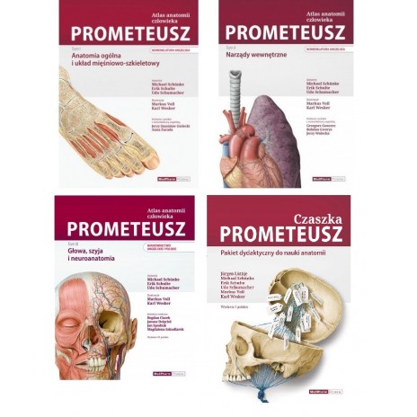 Pakiet: Atlas Anatomii Prometeusz - (3 tomy) + Pakiet CZASZKA